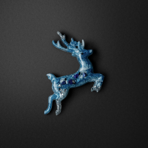Christmas tree toy with sapphire "Deer" from the Stories collection